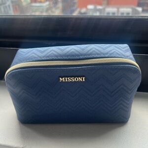 MISSONI Chevron Zip Pouch Makeup and Toiletry Bag